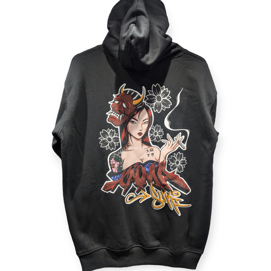 Hannya Haze Hoodie Black (Embroidered)